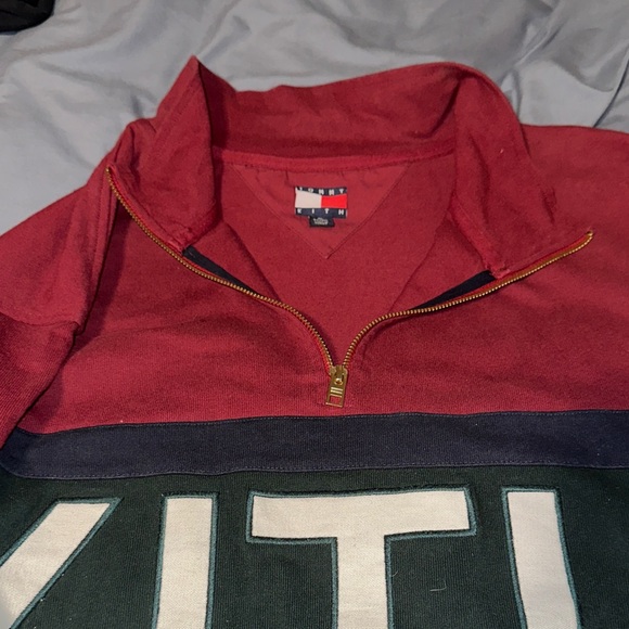 Men's Red Zip-Up Sweater by Tommy Hilfiger